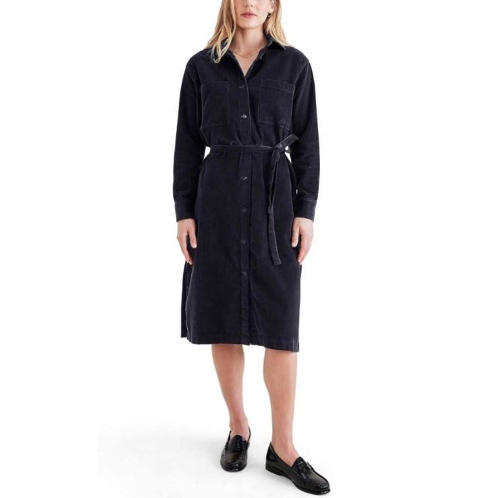 Dockers Midi Dress Relaxed Fit Long‎ Sleeve Blue A56730005 XS